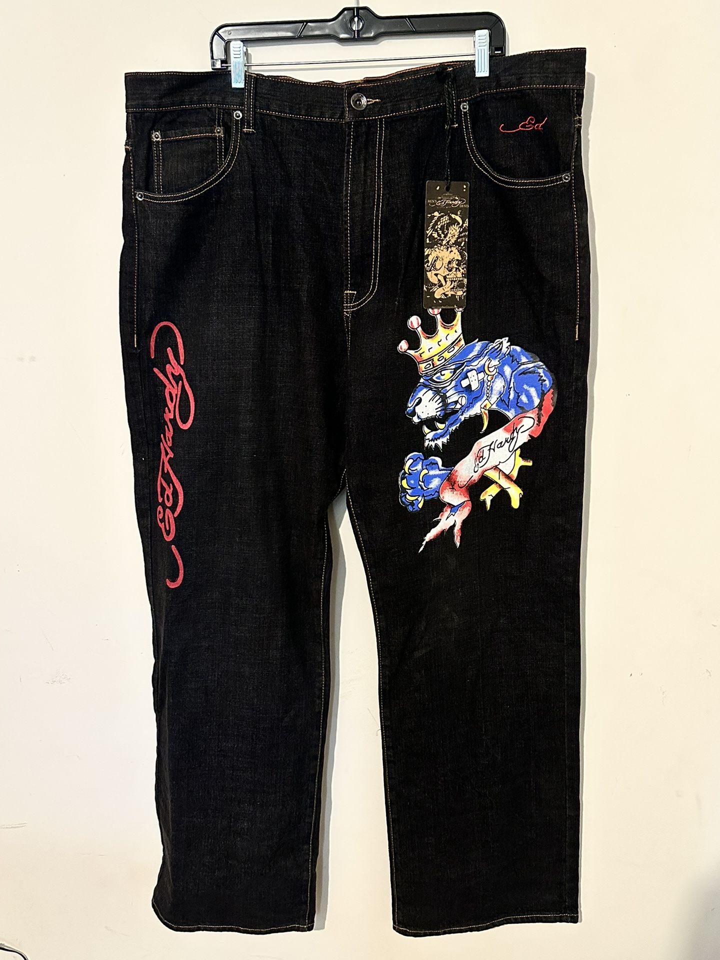 Ed Hardy Graphic Baggy, Y2K Jeans Size 44x32