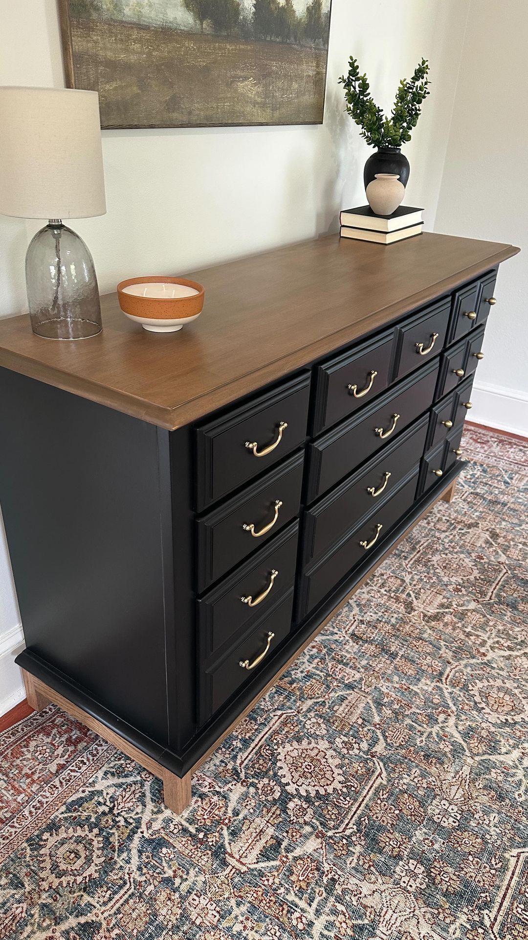 black modern farmhouse dresser Furniture of America Lucan Farmhouse 2-piece Black Solid Wood Dresser and  Mirror Set