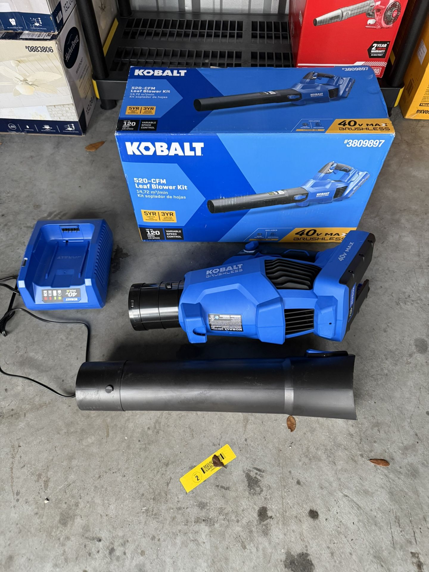 Kobalt Gen4 40-volt 520-CFM 120-MPH Battery Handheld Leaf Blower 4.0 Ah TOOL ONLY