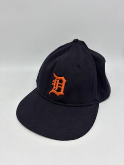 Detroit Tigers Roman Pro Boston 7 3/8 Fitted Cap Hat Black Label Orange D
