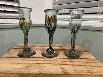 Blown Glass Champagne Glasses