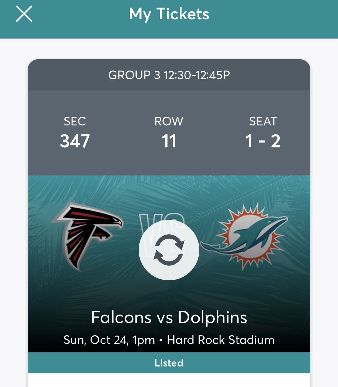 Dolphins Tickets Plus Parking Pass 