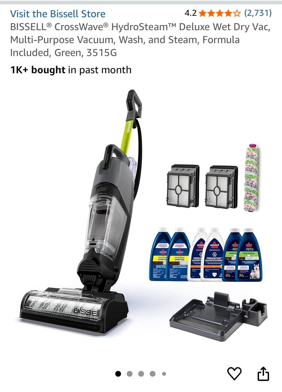 BISSELL® CrossWave® HydroSteam™ Deluxe Wet Dry Vac