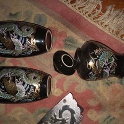 Vintage 3 Peice Oriental Dragon Set.