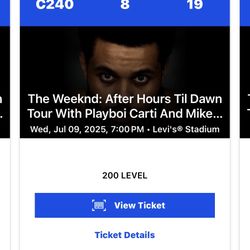 The Weeknd Wednesday, July 9th $200 Club Seat