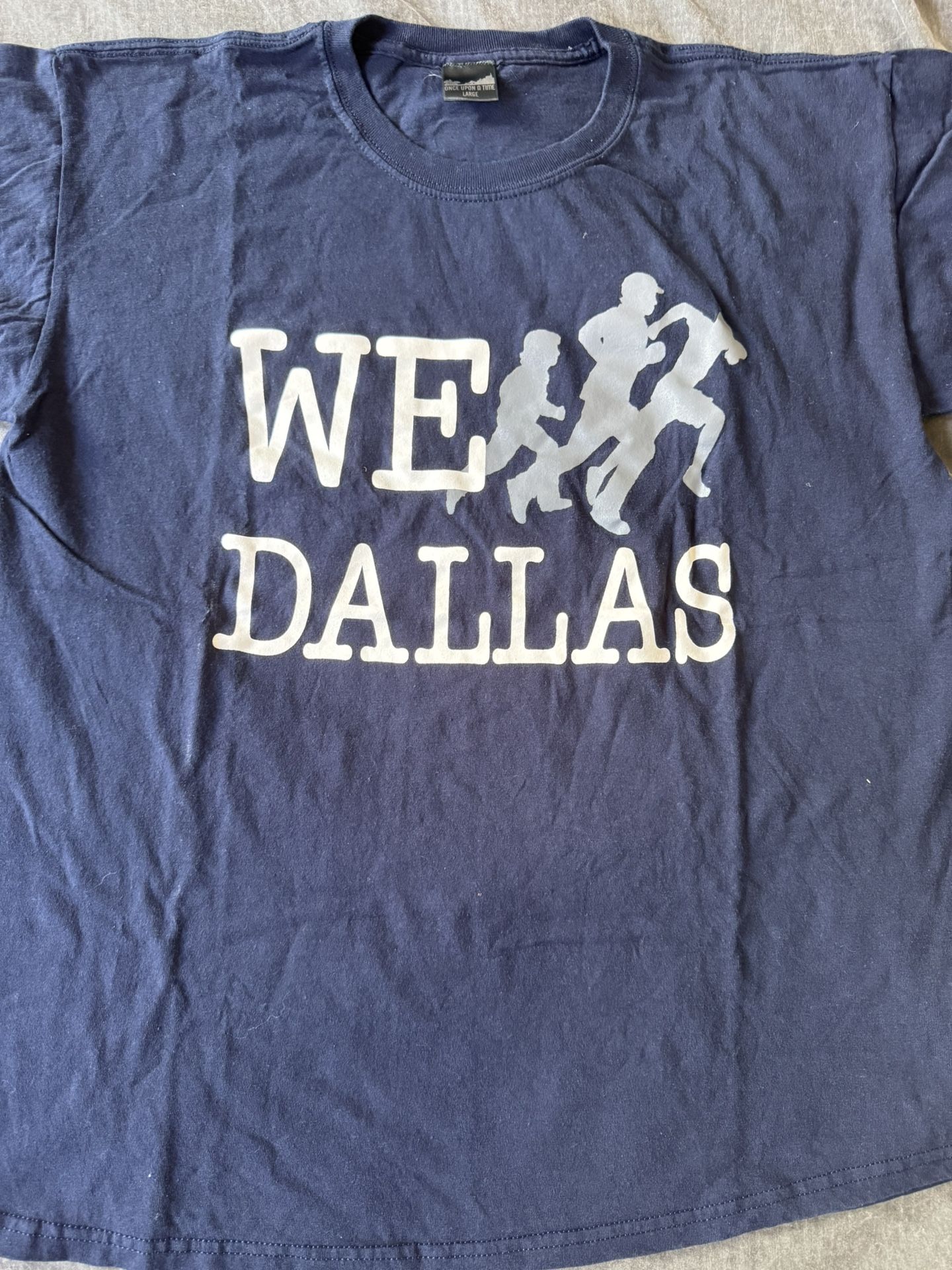 Vintage Once Upon a Time x Adikt Navy “We Run Dallas” T-shirt Sz Large