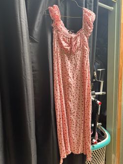 Pink Cherry Print Maxi Dress