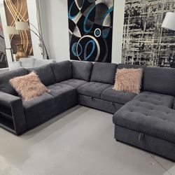 Sectional Pull Out Bed Storage  Chaise