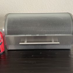 Bread Box - Stainless Steel And Frosted Glass