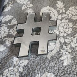 This Is a Silver Mirror Hashtag Shapped  Wall Decoration  Or Sign. Never Used Plastic Is STill On