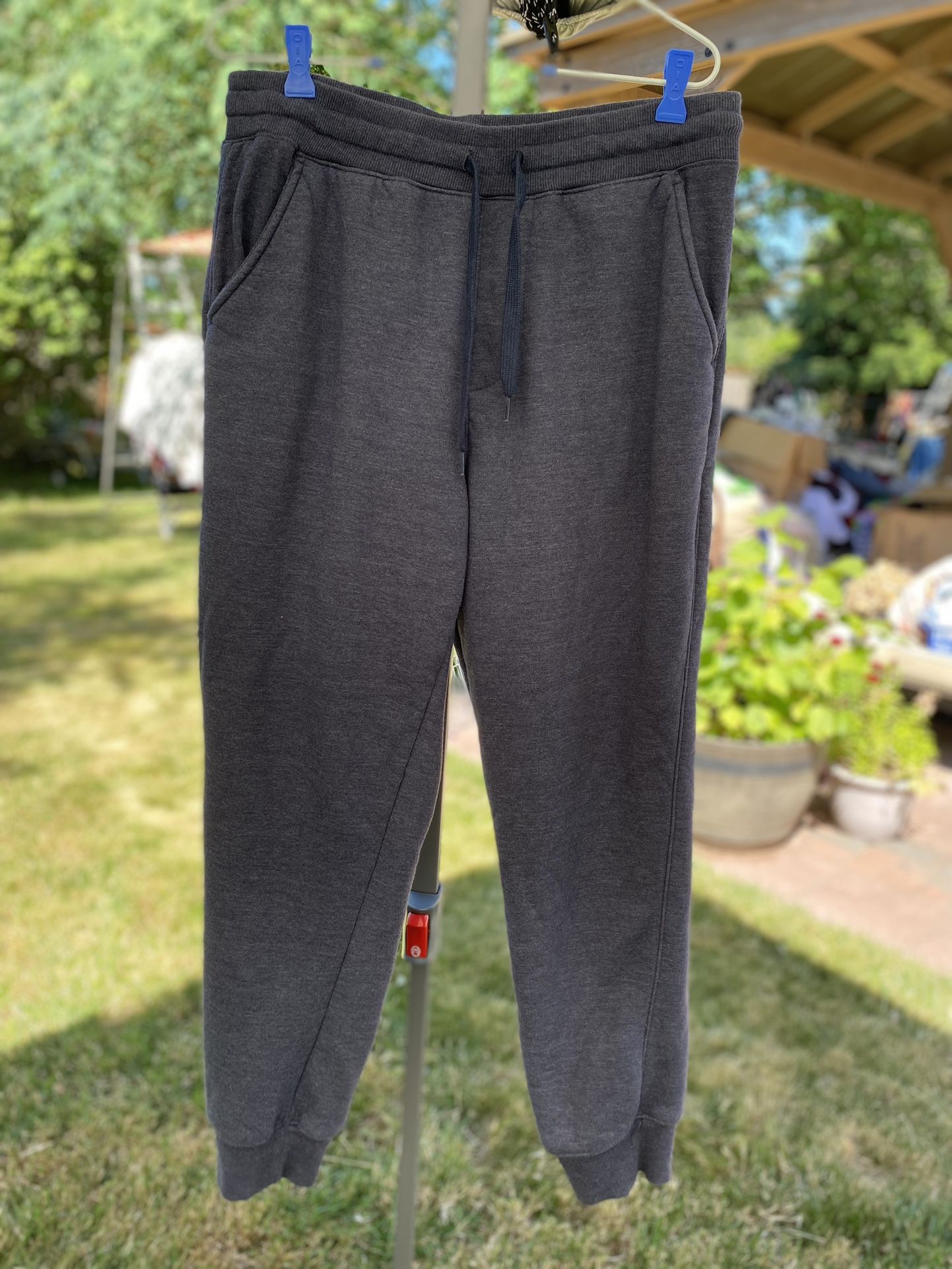 Men’s Sherpa Lined Thick and Warm Jogger Pants Blue Size Medium 32-34