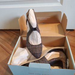 Ladies Dress Pumps Gray Pattern