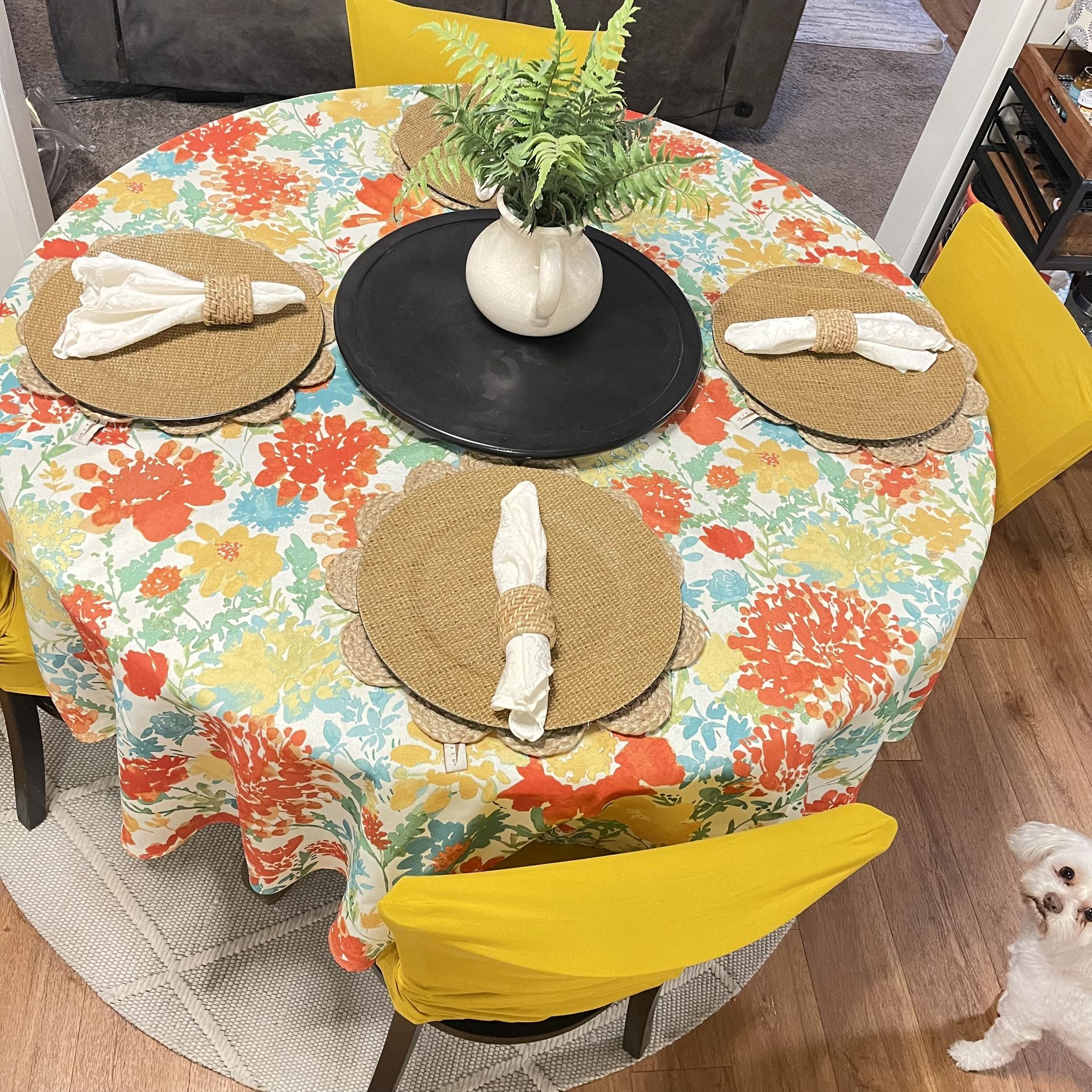 Round Wood Table And 4 Chairs As It Is