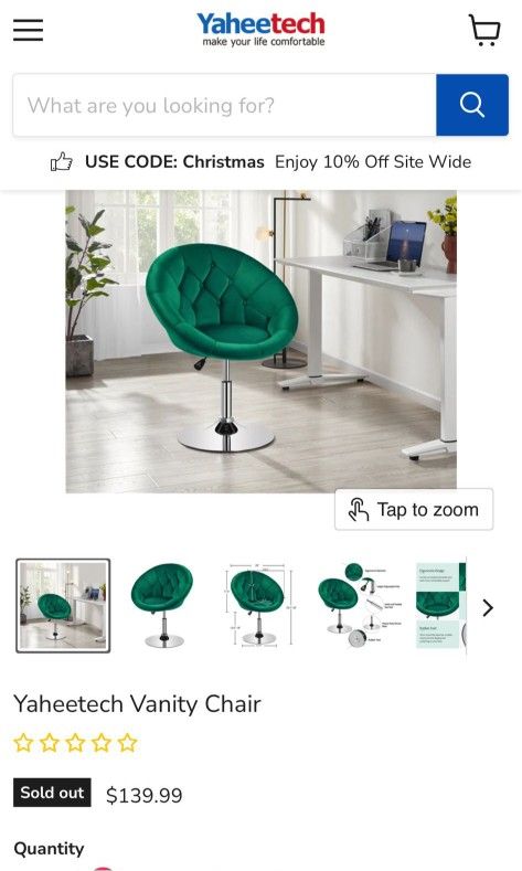 Vanity Chair Emerald Color
