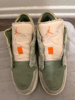 Air Jordan 1 Low Green Orange Sneakers olive