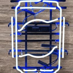 Neon Blue and White Neon Beer Sign Advertising