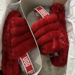 Red UGG Slides