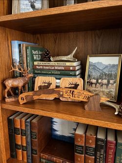 Decorative Wooden Oversized Pocket Knife Sculpture And Matching Stand 13 In
