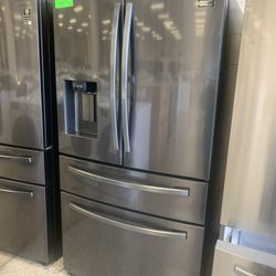 New Scratch And Dent Samsung 36”4?door Refrgerator In Black Stainless 6 Months Warranty 