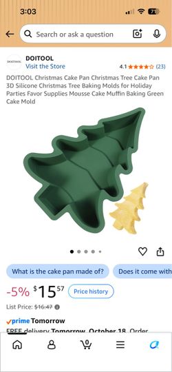 Christmas Tree Silicone Cake Pan 2 Count