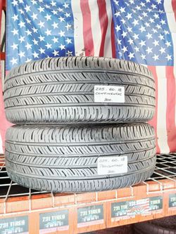 ✅ 2 NICE USED TIRES 225/60R18 CONTINENTAL CONTIPROCONTACT A.S ALL SEASON TOURING LIKE NEW USED TIRES 225 60 18