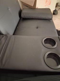 Black Faux Leather Futon Sofa Bed