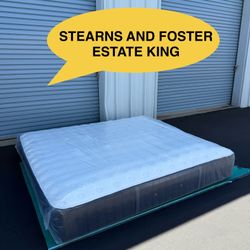 STEARNS AND FOSTER ESTATE KING SIZE FIRM MATTRESS ($3k RETAIL PRICE) 