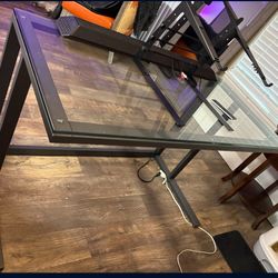 Crate & Barrel CB2 Glass Desk 