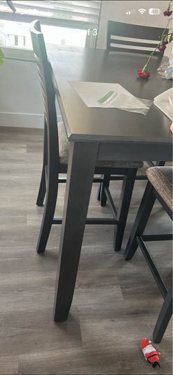 Dark Grey Counter Height Table and Chairs