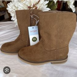 Cat & Jack Boots Leanna Toddler Girls  Western Brown Zipper