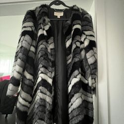 Black and white fur long jackets from Michael Kors