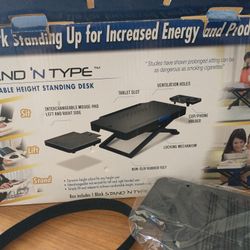 Stand 'N Type adjustable height standing desk as seen on TV (open box)
Unused just opened box but never assembled to use