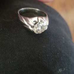 MENS 2.50 CT SILVER GENUINE MOISSANITE RING SIZE 8