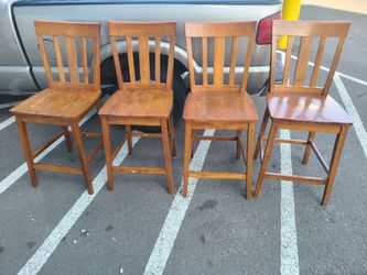 4 Wooden Stool Chairs