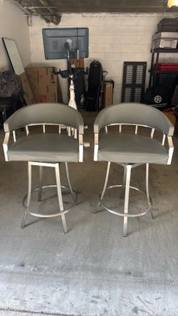 Grey faux leather stools