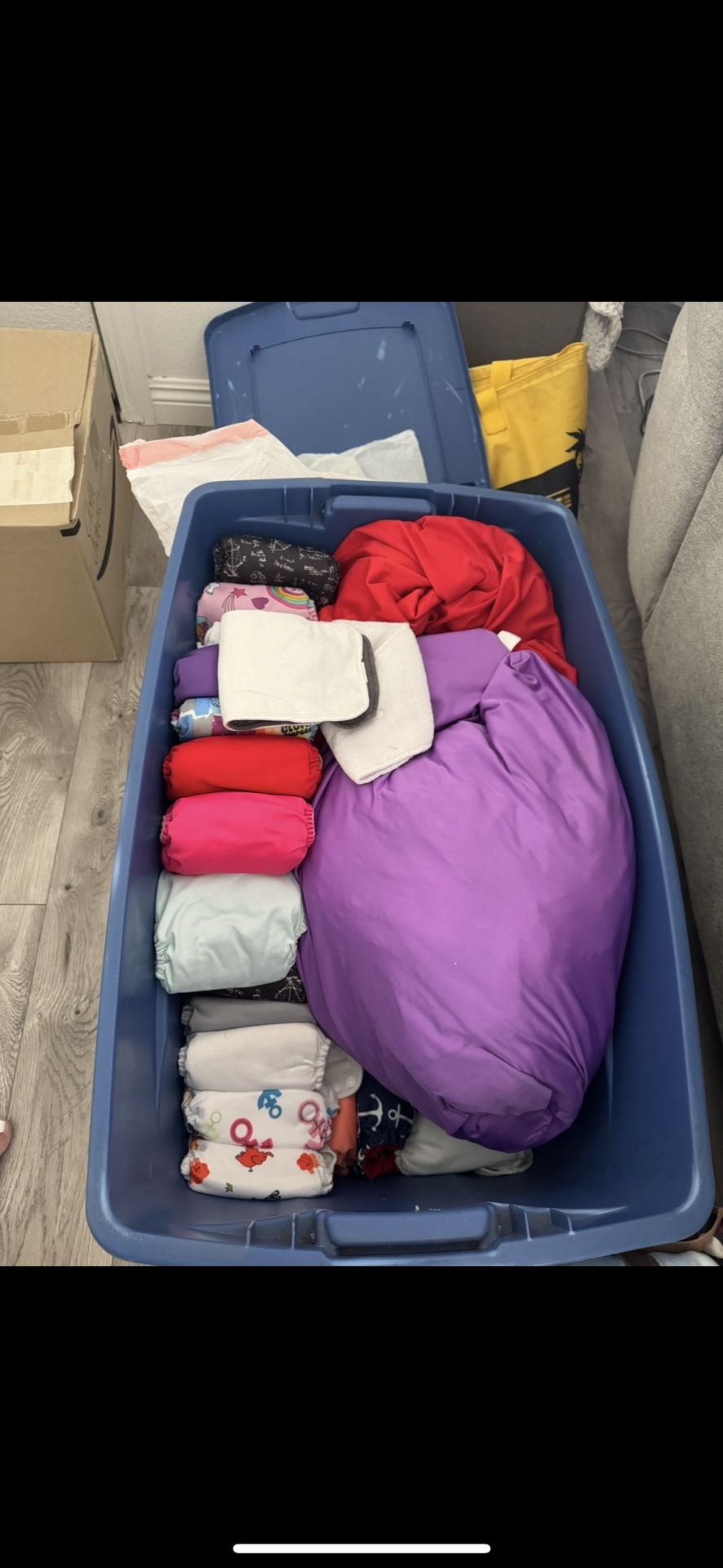 Huge Box Of Cloth Diapers All Sizes