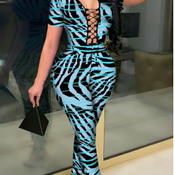 Lace Up Front Jumpsuit