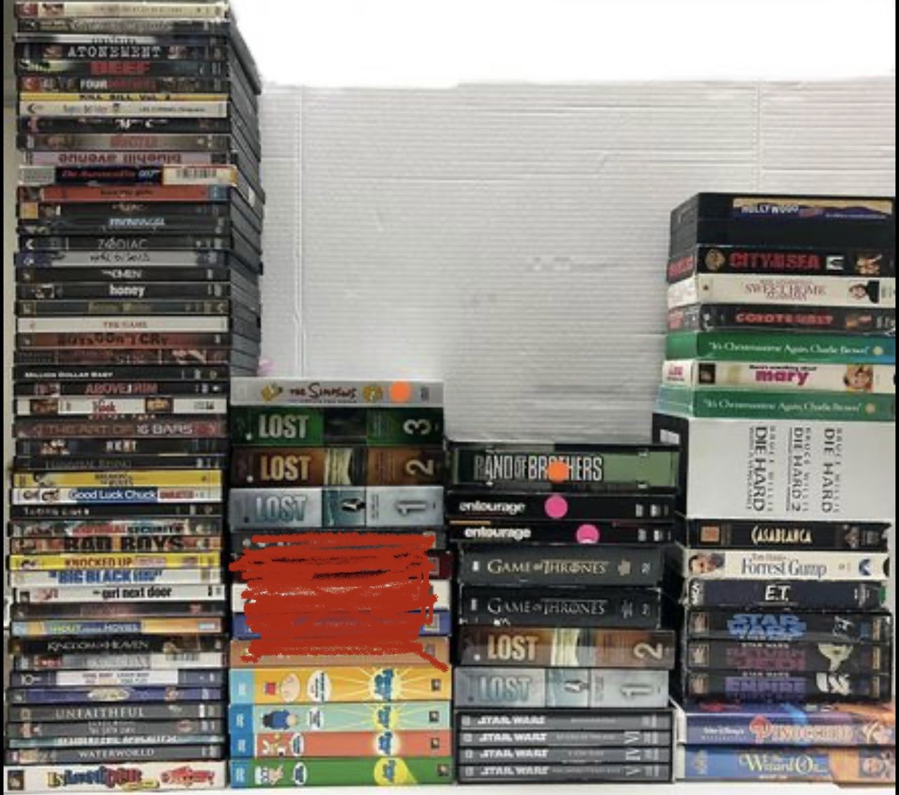 DVD Bundle (Over 100 DVDs) W/Free VHS Tapes