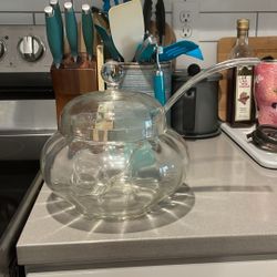 Glass Punch Bowl With Glass Ladle 