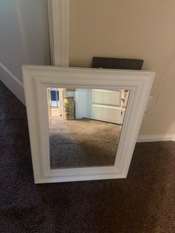 White Framed Wall Mirror