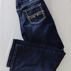 Ariat Men's M5 Straight Fit Straight Leg Blue Denim Jeans Size 33x30 Distressed 
