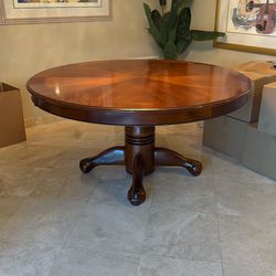64” Round Wood Dining Conversion Poker Table