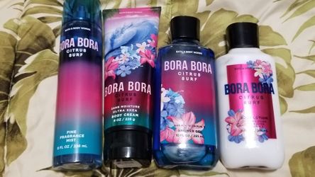 Bath & Body Works RARE NOT IN STORES!! Bora Bora Citrus Surf 4 pc. Set (Spray/Mist, body lotion, body creme, & shower gel)