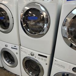 LG Front Loading Washer And Stackable Gas Dryer Set 
