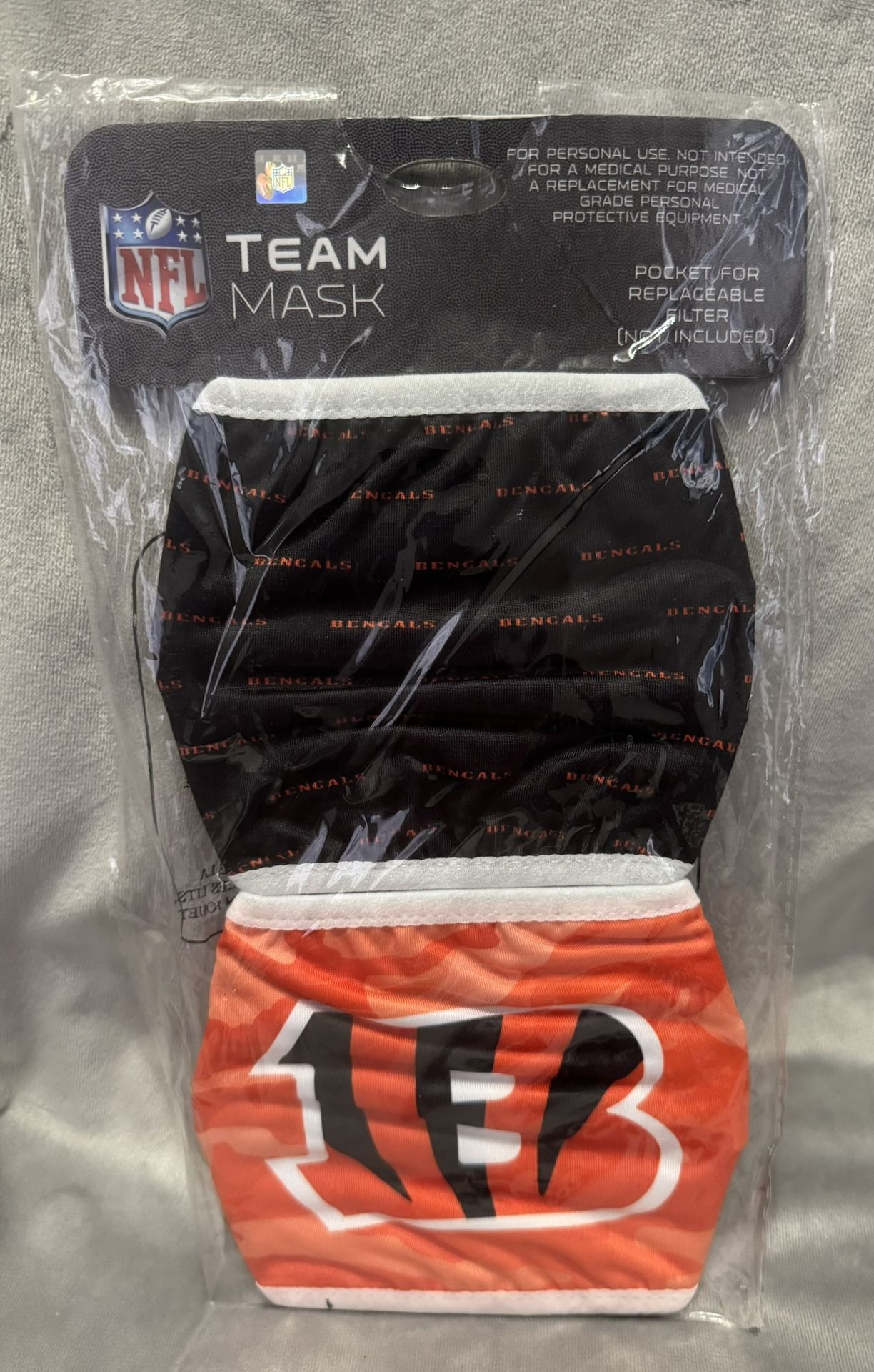 Bengals NFL New Adult Face Covering Mask (2-Pack)