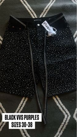 Purple Brand Black VVS Denim Shorts