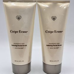 (2) CREPE ERASE Advanced Refining Facial Scrub Trufirm Fragrance Free Sealed 6oz