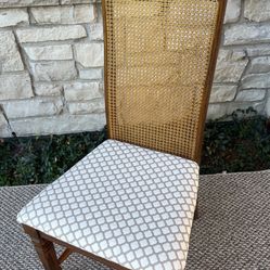 Vintage Caned And Upholstered Chair