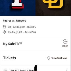 Padres vs Rangers Tickets