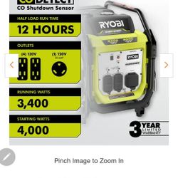 RYOBI

4000-Watt Gasoline Powered Digital Inverter Generator with CO Shutdown

